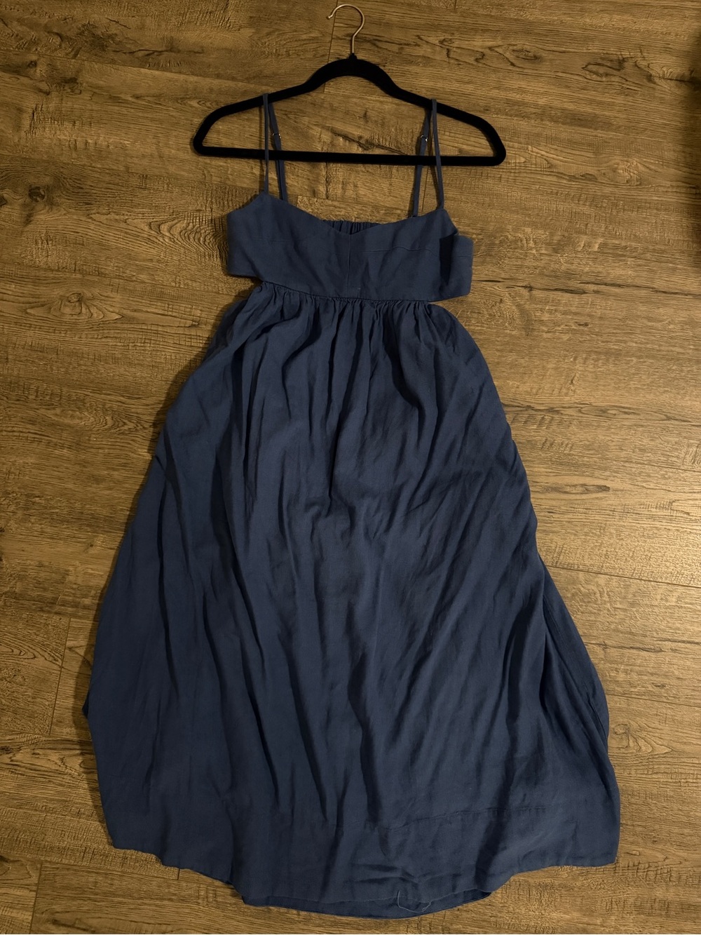 Classic Navy Blue Spaghetti-Strap Maxi Dress